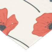 Waterverf Poppies Pattern – Rood, Blauw & Wit Tafelkleed (Gekanteld)