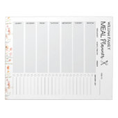 Waterverf Poppy bloem Meal Planner Grocery List Notitieblok (Voorkant)