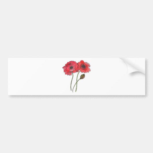 Waterverf Poppy Bumpersticker (Voorkant)
