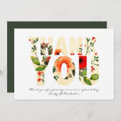 Waterverf POPPY DANK U Rood Sinaasappel Bedankkaart (Voorkant / Achterkant)