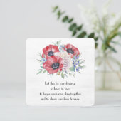 Waterverf Poppy Floral Boqueut Kaart (Staand voorkant)
