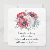 Waterverf Poppy Floral Boqueut Kaart (Voorkant)