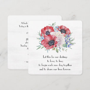 Waterverf Poppy Floral Boqueut Kaart