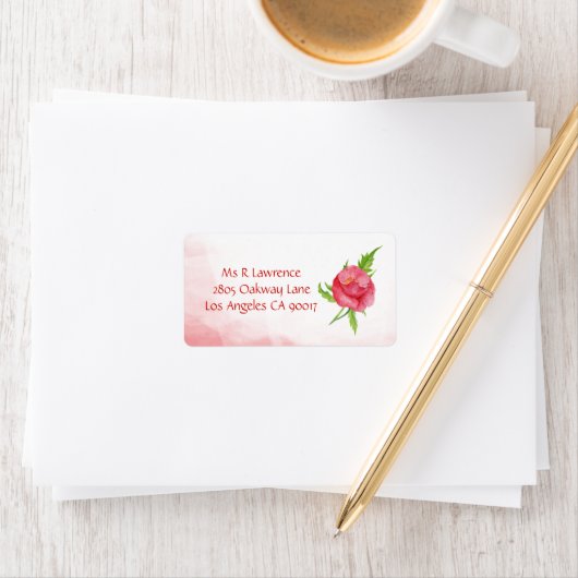 Waterverf Poppy Flower Adresetiketten Etiket (Insitu)