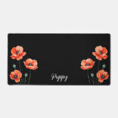 Waterverf Poppy Flower Art Naam Floral Desk Mat (Voorkant)