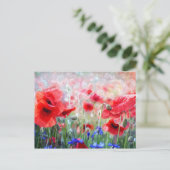 Waterverf Poppy Flower Briefkaart (Staand voorkant)