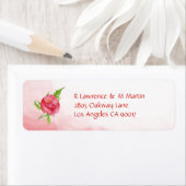 Waterverf Poppy Flower Retouradres Labels (Insitu)