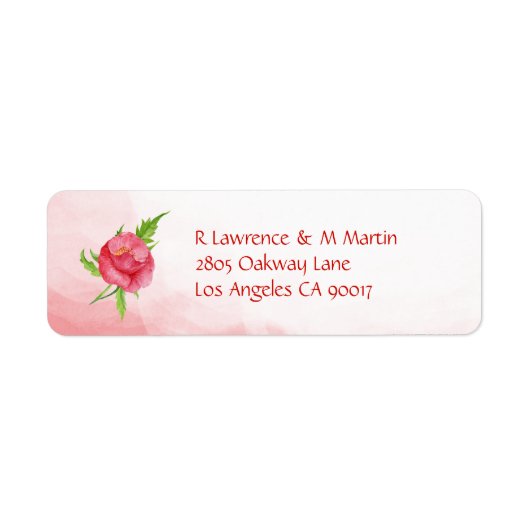 Waterverf Poppy Flower Retouradres Labels (Voorkant)