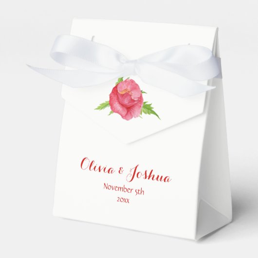 Waterverf Poppy Flower Wedding Favor Boxes Bedankdoosjes (Voorkant Zijde)