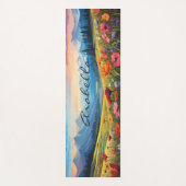 Waterverf Poppy Flowers Field Mountains Yogamat (Voorkant)