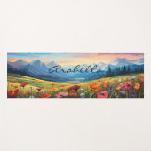 Waterverf Poppy Flowers Field Mountains Yogamat (Voorkant (horizontaal))