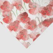 Waterverf Poppy Flowers Patroondepagina Tissuepapier (Detail)