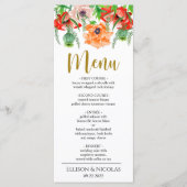 Waterverf Poppy Flowers Weddenrenmenu Menu (Voorkant)