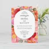 Waterverf Poppy op Blush Roos Kaart (Staand voorkant)