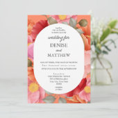 Waterverf Poppy op Desert Flower Pink Kaart (Staand voorkant)