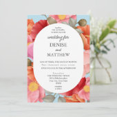 Waterverf Poppy op gesponnen Sugar Blue Kaart (Staand voorkant)