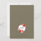 Waterverf Poppy op Martini Olive Green Kaart (Achterkant)