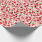 Waterverf: Poppy pioen ikat. Cadeaupapier (Hoek)