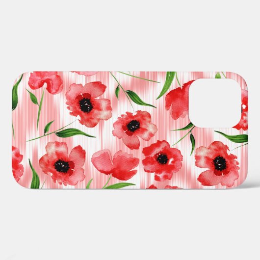 Waterverf: Poppy pioen ikat. Case-Mate iPhone Case (Achterkant (horizontaal))