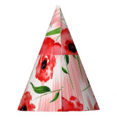 Waterverf: Poppy pioen ikat. Feesthoedjes (Achterkant)