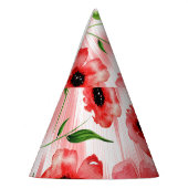 Waterverf: Poppy pioen ikat. Feesthoedjes (Links)