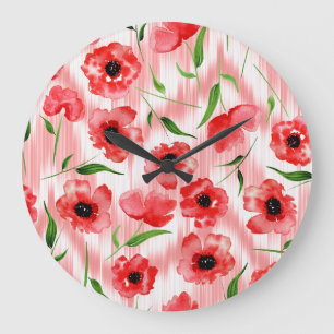 Waterverf: Poppy pioen ikat. Grote Klok