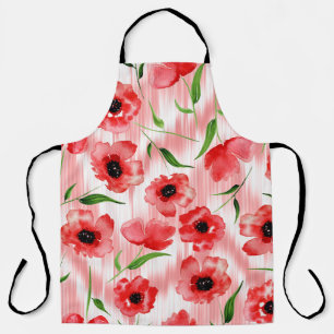 Waterverf: Poppy pioen ikat. Schort