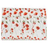 Waterverf Poppy Red-bruiloft voor wilde bloemen Groot Cadeauzakje (Achterkant)