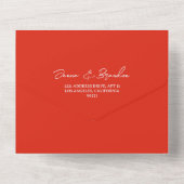 Waterverf Poppy Red Flowers Bruiloft All In One Uitnodiging (Achterkant)