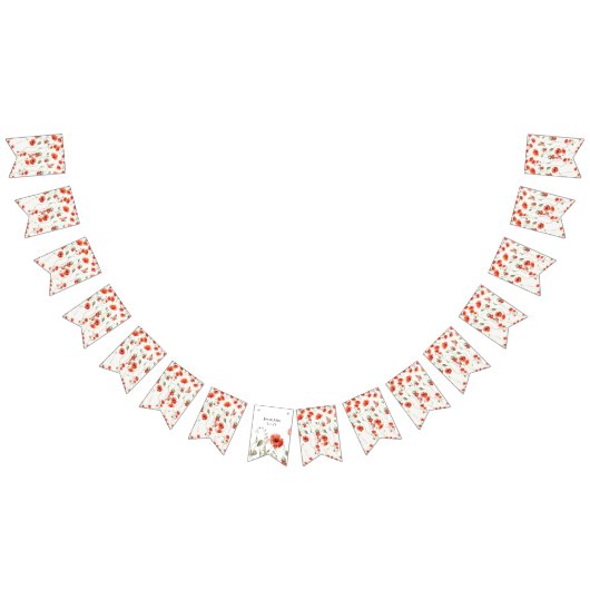 Waterverf Poppy Red-natuurzomer Vlaggetjes (Alle)