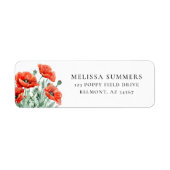 Waterverf Poppy retour adres label (Voorkant)