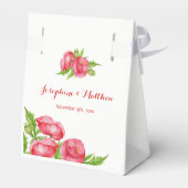 Waterverf Poppy Rode Bloemen Bruiloft Favor Dozen Bedankdoosjes (Achterkant)