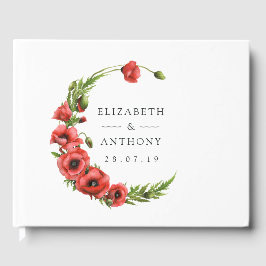 Waterverf Poppy Rustic Country Wedding Gastenboek