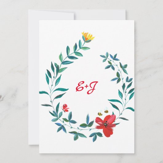 Waterverf Poppy Save The Date (Achterkant)