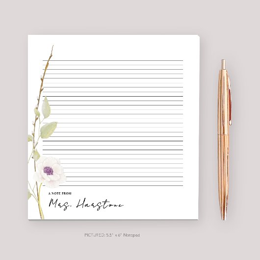 Waterverf Poppy Teacher Gift Notitieblok