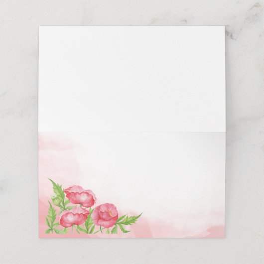 Waterverf Poppy Trouwplaats Kaarten Plaatskaartje (Buitenkant ongevouwen)