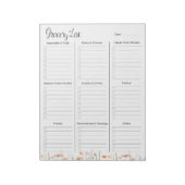 Waterverf Poppy wilde bloem Grocery Lijst Notitieblok (Linkerzijde)