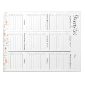 Waterverf Poppy wilde bloem Grocery Lijst Notitieblok (Voorkant)