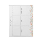 Waterverf Poppy Wildflower Bloemen weekplanner Notitieblok (Linkerzijde)