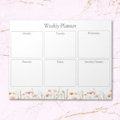 Waterverf Poppy Wildflower Bloemen weekplanner Notitieblok