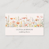 Waterverf Poppy Wildflower Floral Visitekaartje (Voorkant)