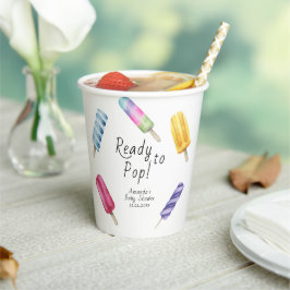 Waterverf Popsicle Baby shower Papieren Bekers