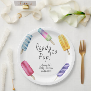 Waterverf Popsicle Baby shower Papieren Bordje