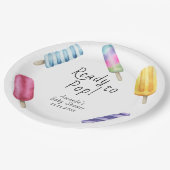 Waterverf Popsicle-Baby shower Papieren Bordje (Gekanteld)