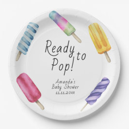 Waterverf Popsicle-Baby shower Papieren Bordje