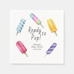 Waterverf Popsicle Baby shower Servet