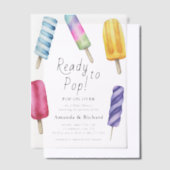 Waterverf Popsicle Baby shower Vellum Uitnodigingen (Offset)