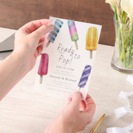 Waterverf Popsicle Baby Shower Vellum Uitnodigingen