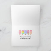 Waterverf Popsicle Blue Boy Birthday Bedankkaart (Binnen)