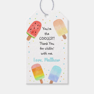 Waterverf Popsicle Blue Boy Birthday Cadeaulabel